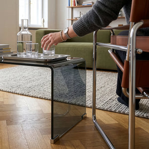 Couchtisch Väsas 90x45x35 cm gehärtetes Glas [en.casa]