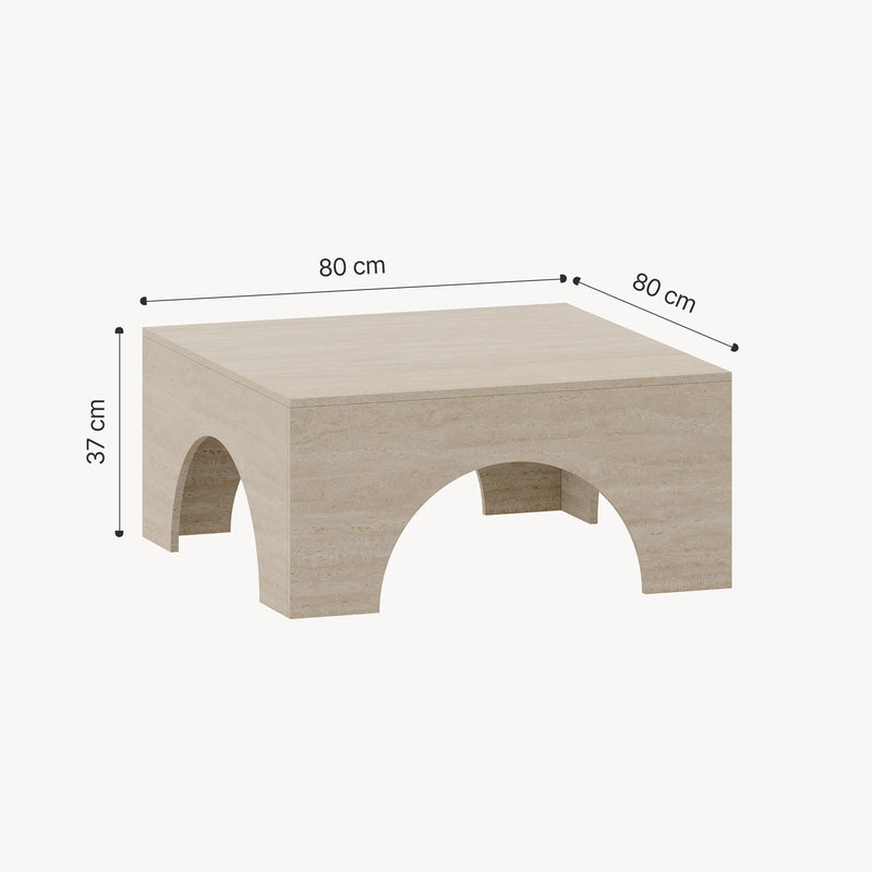 Maßskizze Couchtisch Vivatka 80x80x37 cm [en.casa]