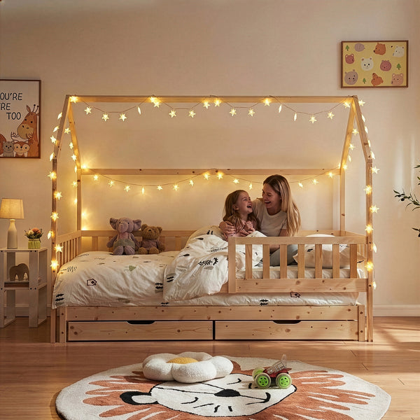 Doppel-Kinderbett Aarghonmaa 90x200 cm Kiefernholz [en.casa]