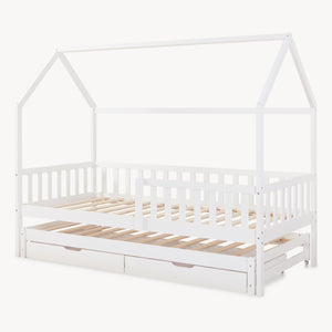 Doppel-Kinderbett Aarghonmaa mit 1 Matratze 90x200 cm Kiefernholz [en.casa]