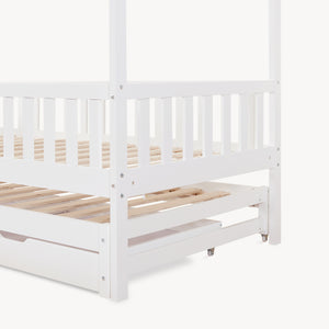 Doppel-Kinderbett Aarghonmaa mit 1 Matratze 90x200 cm Kiefernholz [en.casa]