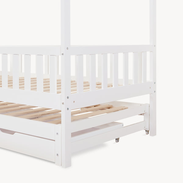 Doppel-Kinderbett Aarghonmaa mit 1 Matratze 90x200 cm Kiefernholz [en.casa]