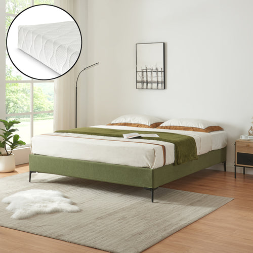 Doppelbett Lilla mit Matratze [en.casa]