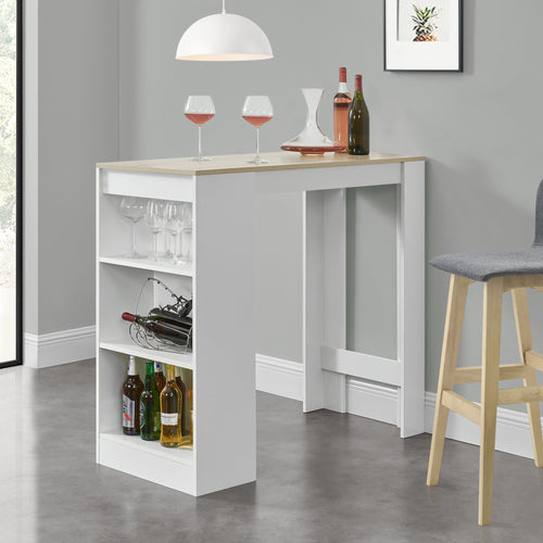 Bartisch Kouvola mit 3 Fächern 110x50x103 cm in versch. Farben [en.casa]