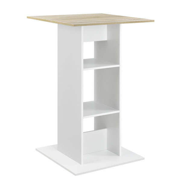 Bartisch Visby 110x70x70 cm mit 3 Regalfächern en.casa