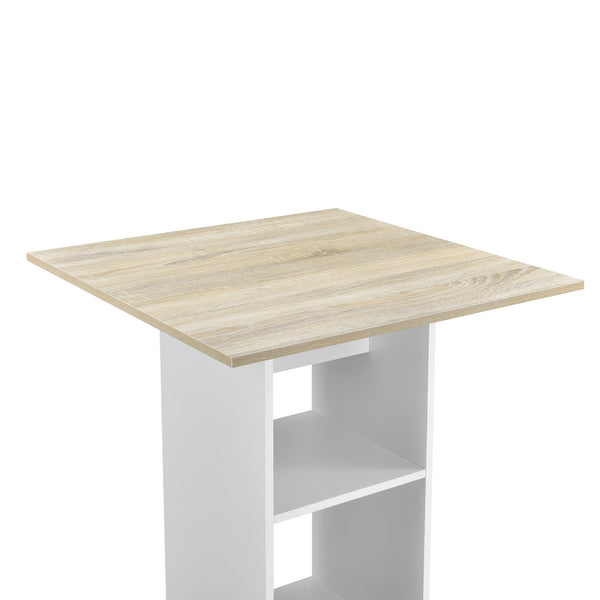Bartisch Visby 110x70x70 cm mit 3 Regalfächern en.casa
