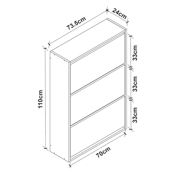 Schuhschrank Aurskog 110x73,5x24cm versch. Farben [en.casa]