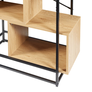 Bücherregal Rennebu Schwarz/Eiche [en.casa]