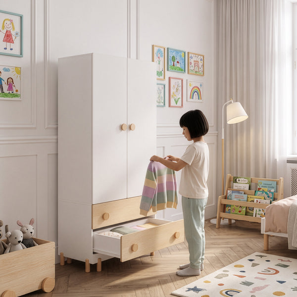 Kinderkleiderschrank Vaarentaa [en.casa]