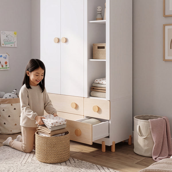 Kinderkleiderschrank Vaarentaa [en.casa]