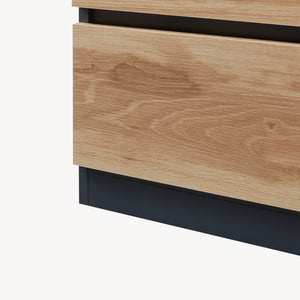 Sideboard Kyr Schwarz/Eicheoptik rustikal [en.casa]