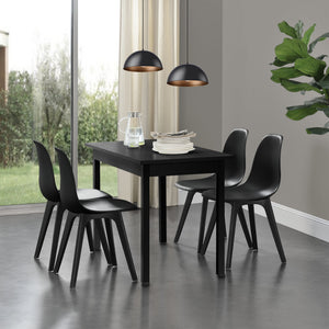Essgruppe Horten 5-tlg. Tisch 120x60 cm Weiß [en.casa]