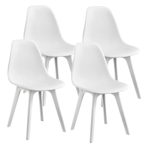 Essgruppe Horten 5-tlg. Tisch 120x60 cm Weiß [en.casa]