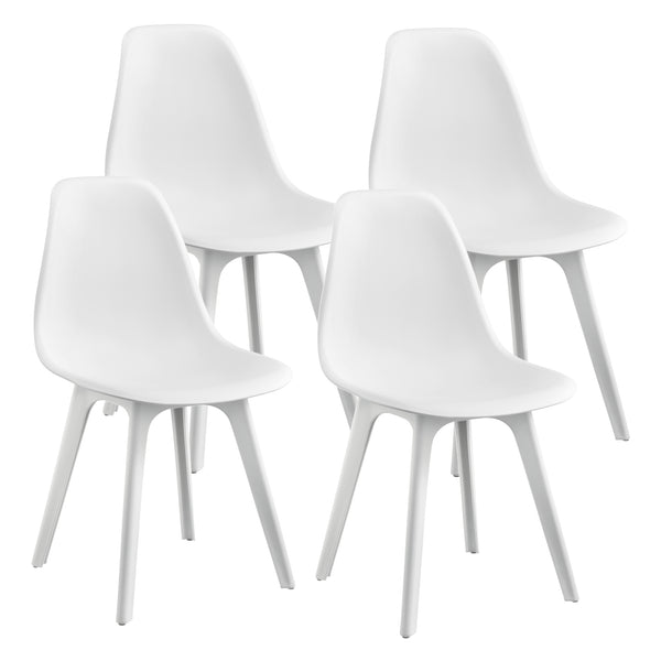 Essgruppe Horten 5-tlg. Tisch 120x60 cm Weiß [en.casa]