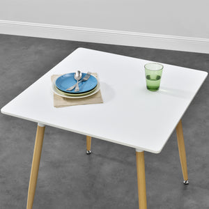 Esstisch Hessen 80x80x74 cm Weiß Matt in quadratisch und rund en.casa