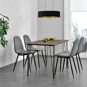 Essgruppe Vihti (Set 5-tlg) 120x70 cm Grau [en.casa]