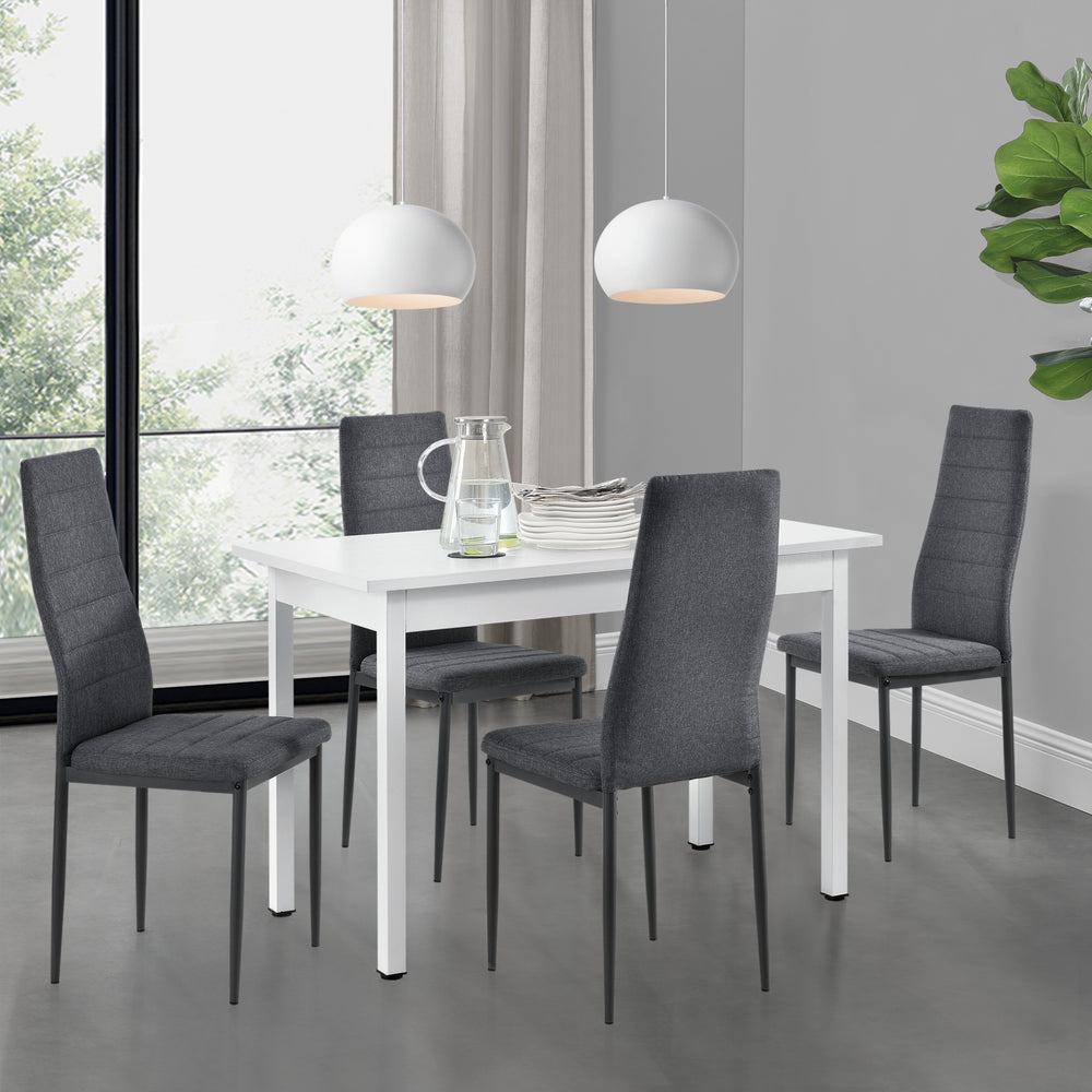 Essgruppe Honningsvåg 5 - tlg. mit 120x60 cm Tisch und 4 Polsterstühlen en.casa - premiumXL