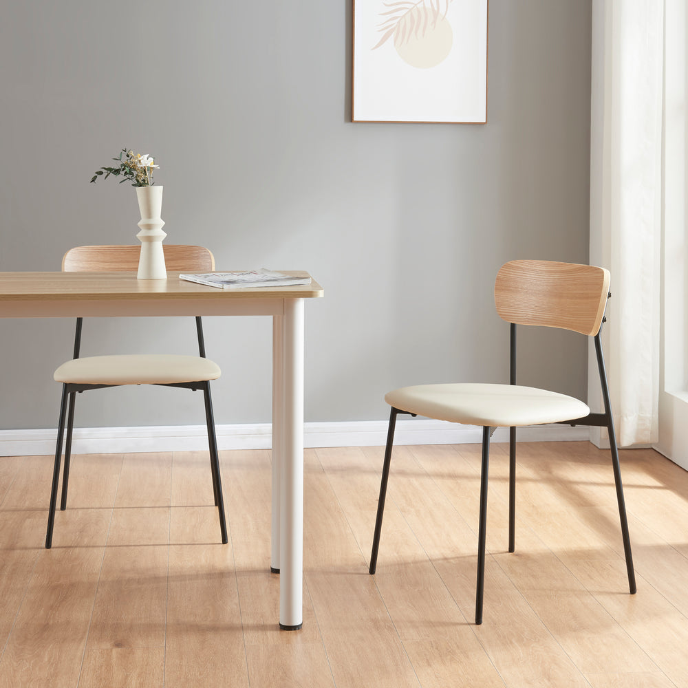 Esszimmerstuhl Jyväskylä 2er Set 78x45x48 cm Beige [en.casa] - premiumXL
