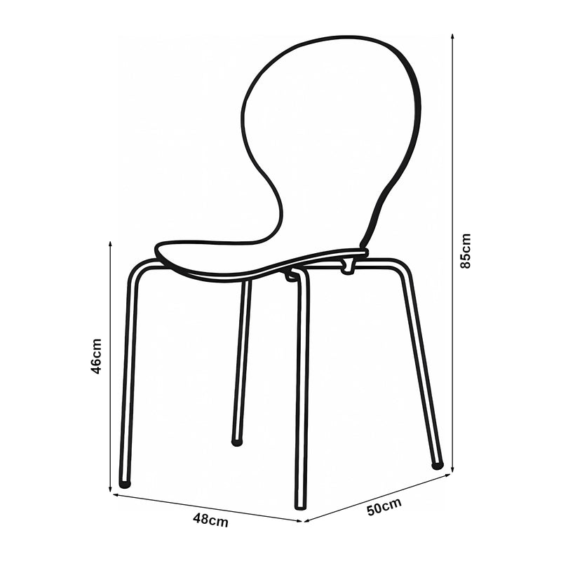 Maßskizze Esszimmerstuhl Etne 4er Set [en.casa]