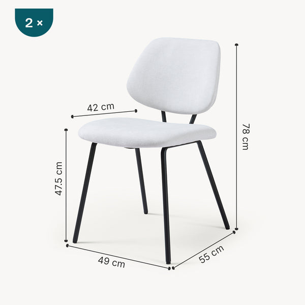 Esszimmerstuhl Köma Webstoff im Set [en.casa]