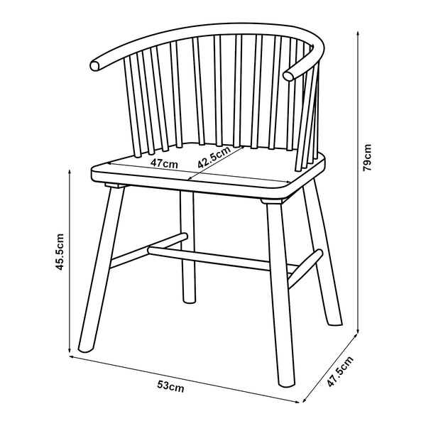 Esszimmerstuhl Stami 2er Set Holz [en.casa]