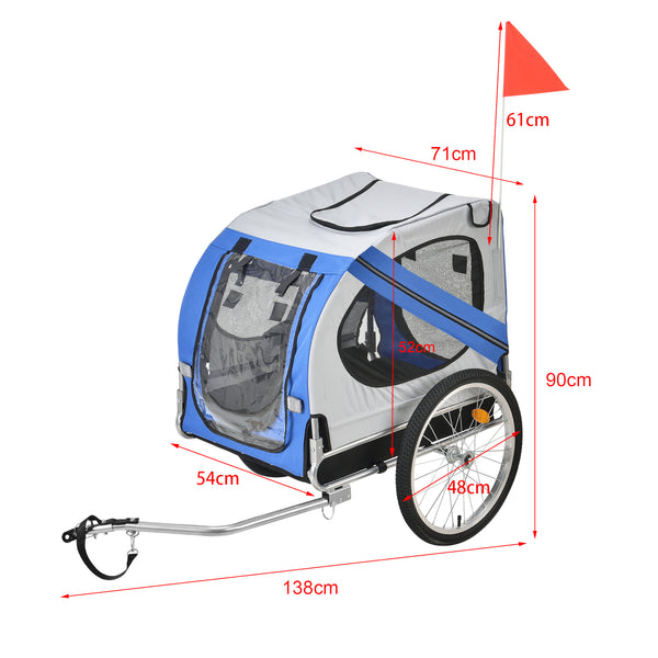 Fahrradanhänger Max. 26 kg Hunde Transport Wetterfest Gelb/Blau pro.tec