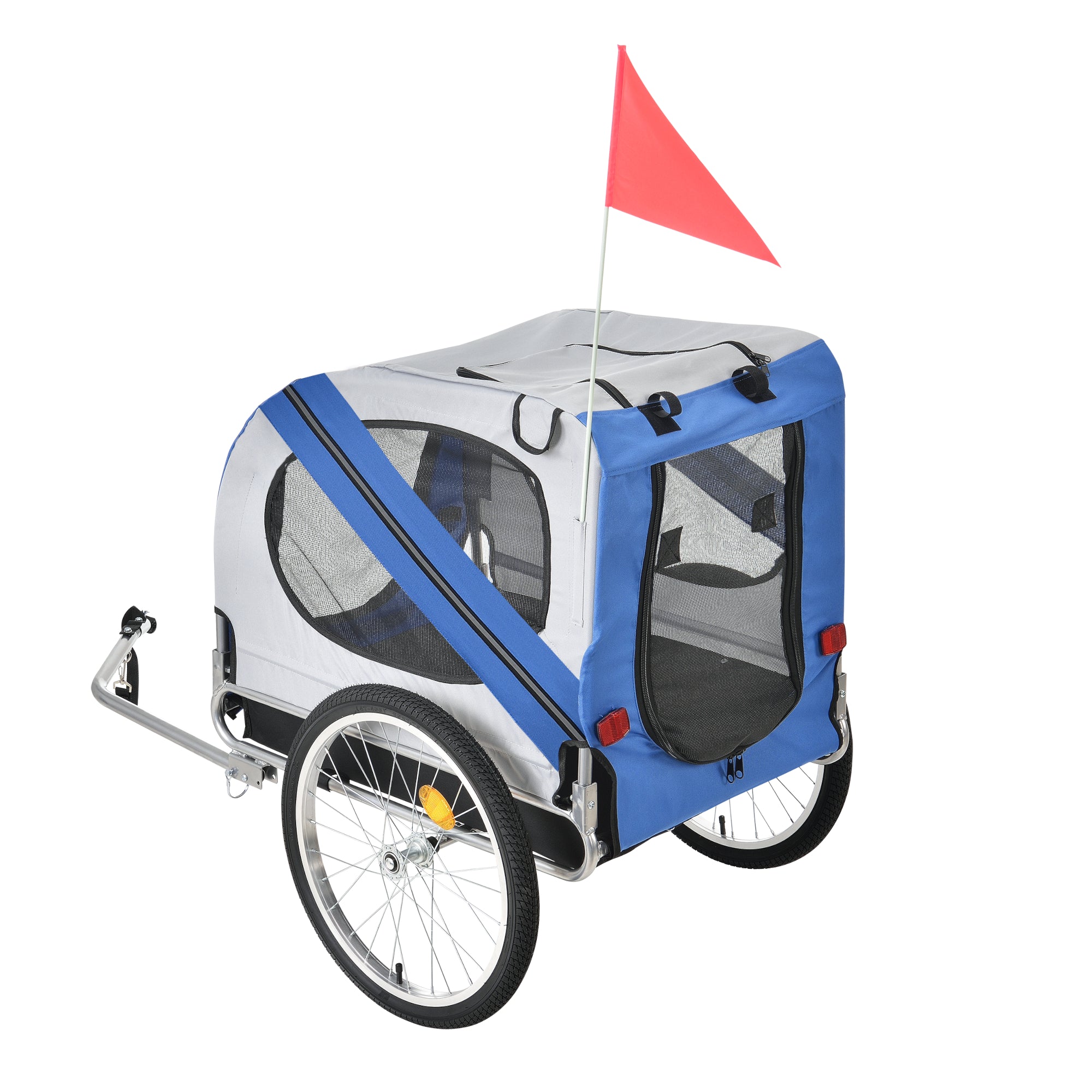 Fahrradanhänger Max. 26 kg Hunde Transport Wetterfest Gelb/Blau pro.tec