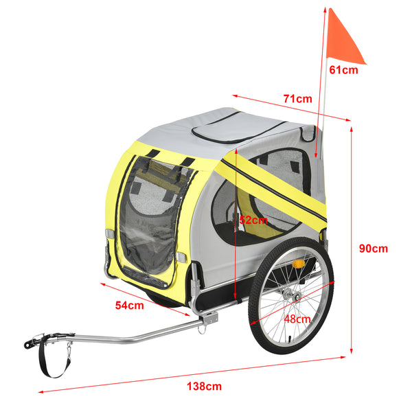 Fahrradanhänger Max. 26 kg Hunde Transport Wetterfest Gelb/Blau pro.tec