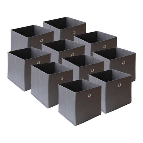 Faltbox 10er-Set 30x30x28 cm Vliesstoff versch. Farben en.casa