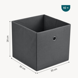Faltbox 10er-Set 30x30x28 cm Vliesstoff versch. Farben en.casa