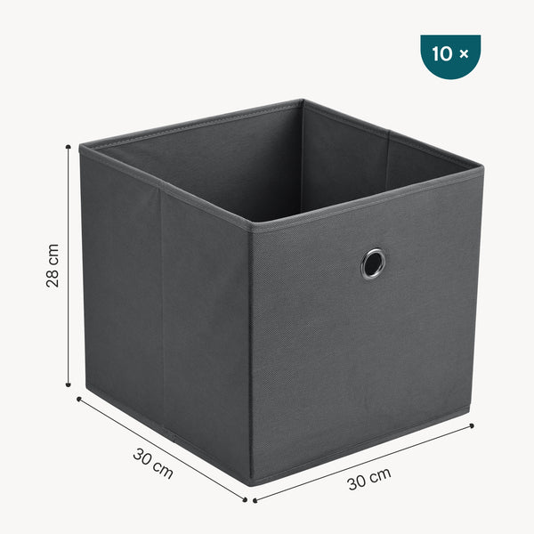 Faltbox 10er-Set 30x30x28 cm Vliesstoff versch. Farben en.casa