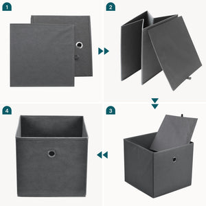 Faltbox 10er-Set 30x30x28 cm Vliesstoff versch. Farben en.casa