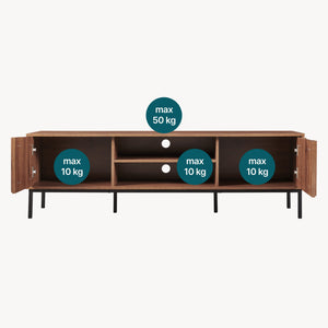 Fernsehschrank Kilmandar 160x40x49 cm Walnussoptik [en.casa]