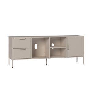 Fernsehschrank Kliri Stahl 150x35x58 cm Warmgrau [en.casa]