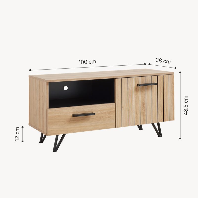 Maßskizze Fernsehschrank Noppen [en.casa]