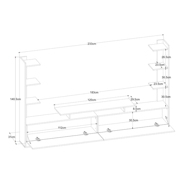 Fernsehschrank Rauki 233x31x141 cm [en.casa]