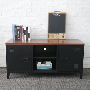 Fernsehtisch Pälkäne 58 x 113 x 40 cm Schwarz / Holzoptik [en.casa]