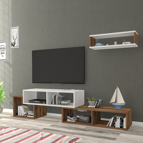 Fernsehtischset Malvik 2 - tlg. mit Regal [en.casa] - premiumXL