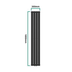 Designheizkörper Nore Schwarz 180x30cm Doppellagig 1122W [neu.haus]