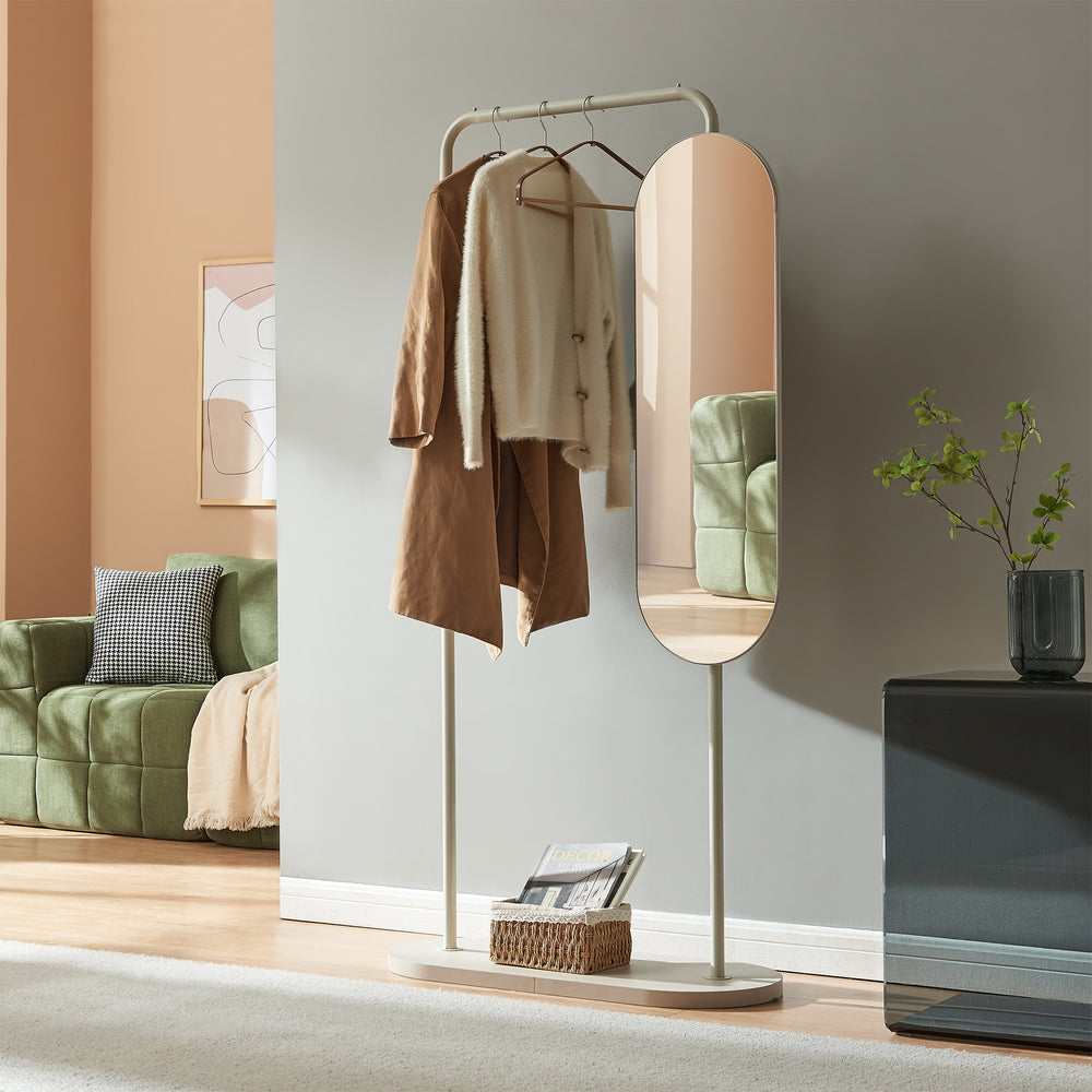 Garderobenständer Vamn mit Spiegel 167x80x35 cm [en.casa]