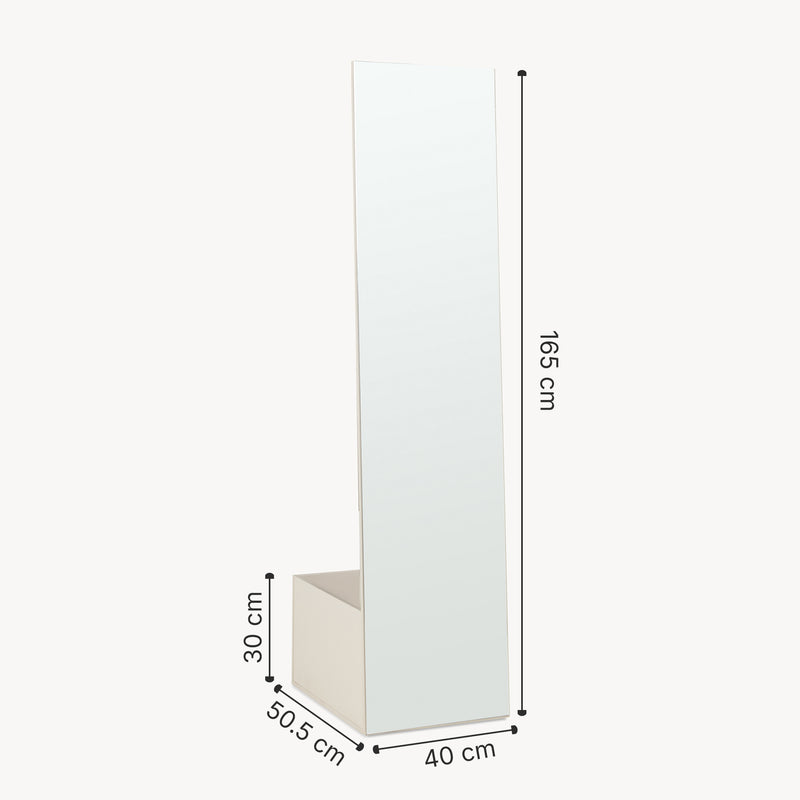 Maßskizze Garderobenspiegel 2-in-1 Saden 165x40x51 cm [en.casa]