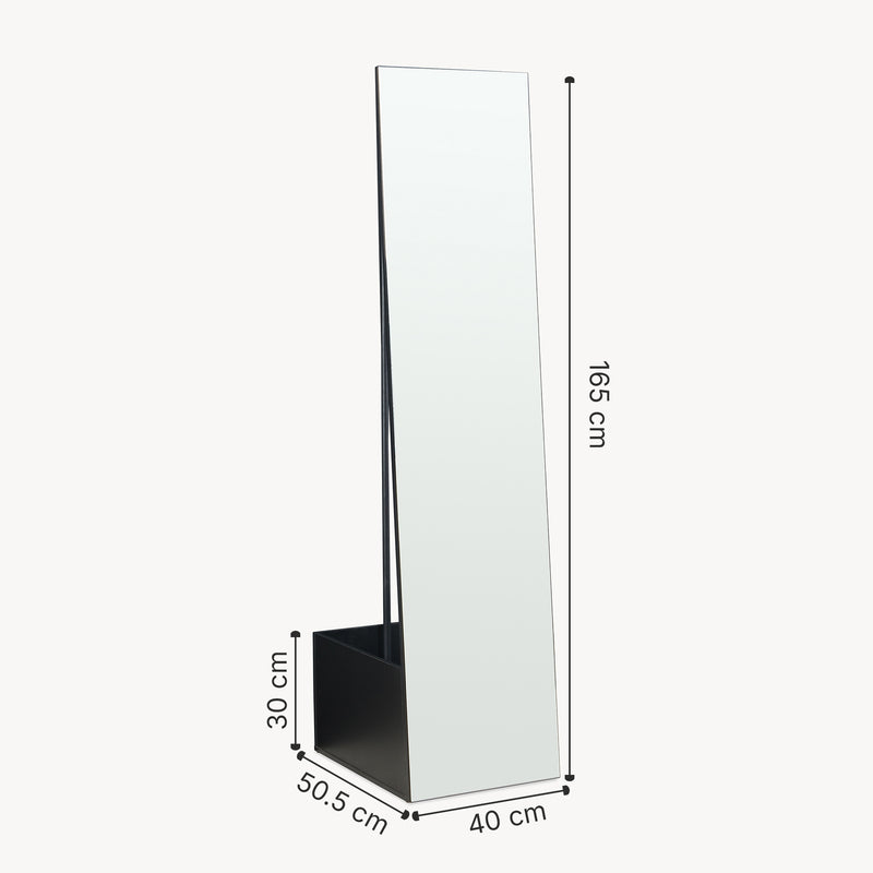 Maßskizze Garderobenspiegel 2-in-1 Saden 165x40x51 cm [en.casa]