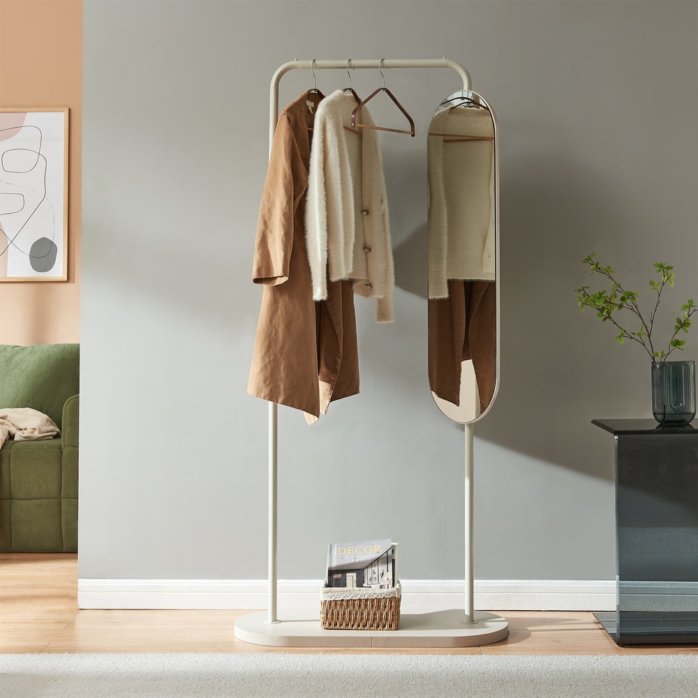 Garderobenständer Vamn mit Spiegel 167x80x35 cm [en.casa]