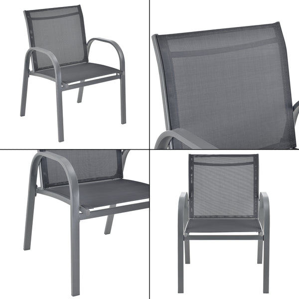 Gartenmöbel-Set Gagra Stühle mit Sitzbank und Tisch versch. Farben en.casa