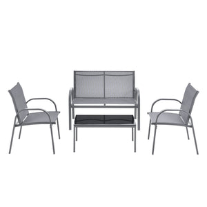 Gartenmöbel-Set Gagra Stühle mit Sitzbank und Tisch versch. Farben en.casa
