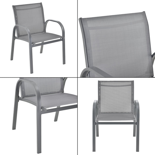 Gartenmöbel-Set Gagra Stühle mit Sitzbank und Tisch versch. Farben en.casa