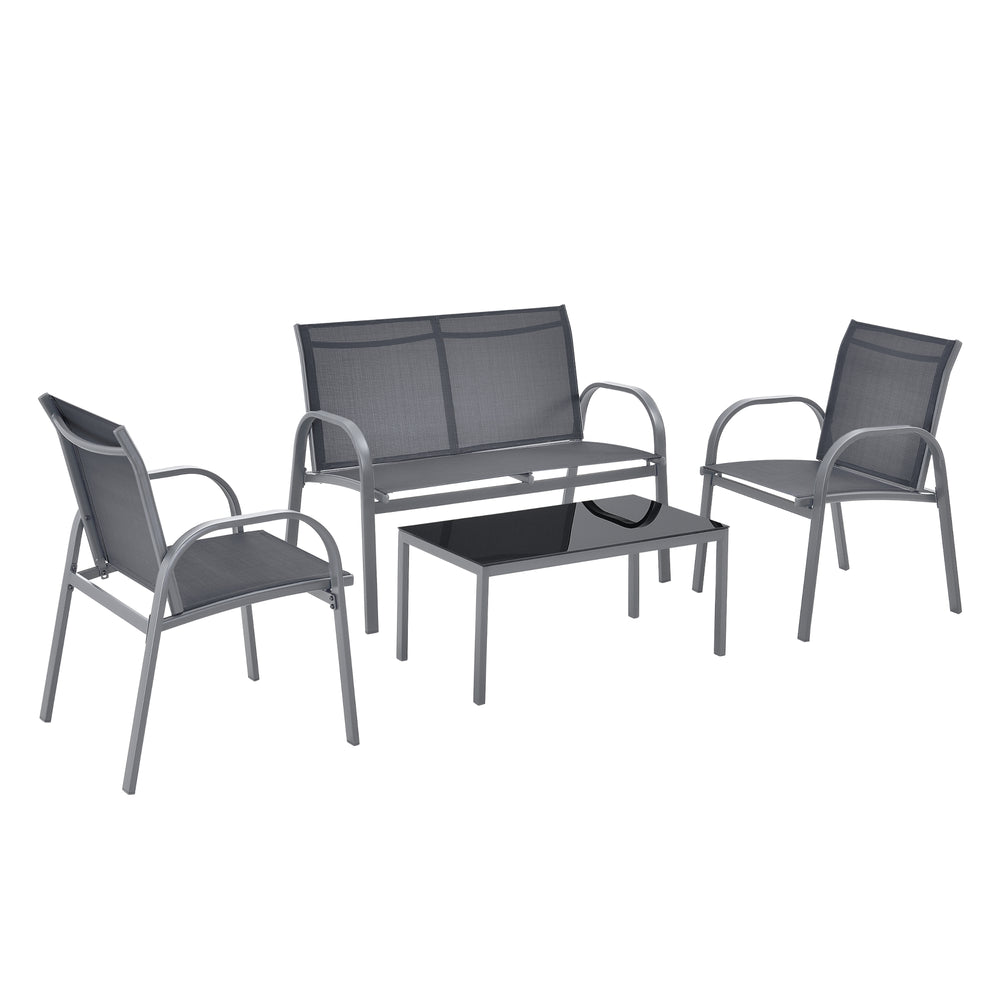 Gartenmöbel - Set Gagra Stühle mit Sitzbank und Tisch versch. Farben en.casa - premiumXL