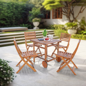 Gartenmöbelset Ancarano 5 - tlg. Akazienholz FSC® - zertifiziert [en.casa] - premiumXL
