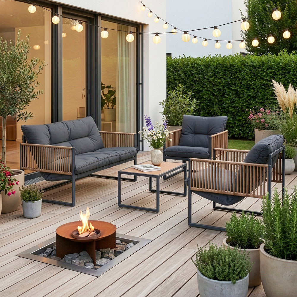 Loungeset Karg 4-tlg. [casa.pro]