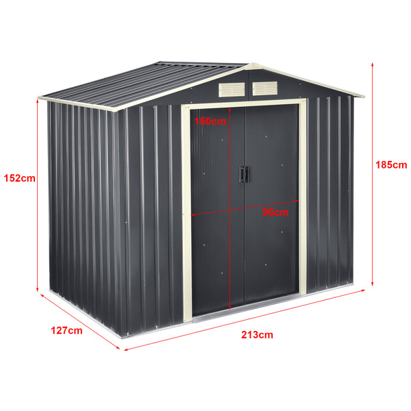 Gartenschuppen mit Pult/Satteldach in versch. Größen [en.casa]